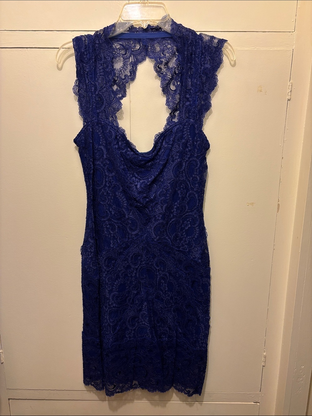 Nicole by Nicole Miller Lace Midi Dress with Scalloped Back